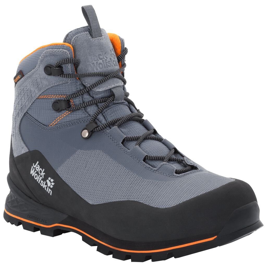 Jack Wolfskin WILDERNESS LITE TEXAPORE MID ορειβατικα μποτακια ανδρικα γκρι/μαυρα | GR5592660